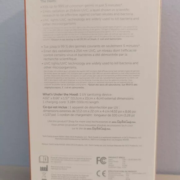 Tech Candy UV Sanitizer Portable Disinfectant Sanitizing Box NIB - Picture 3 of 3